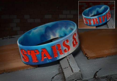 12067 StarsStripes Rubber Bracelet