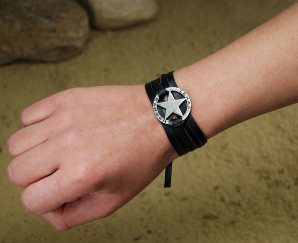 47591 Lone Ranger Leather Strap Bracelet
